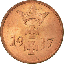 Coin, DANZIG, Pfennig, 1937, Warsaw, AU(55-58), Bronze, KM:140