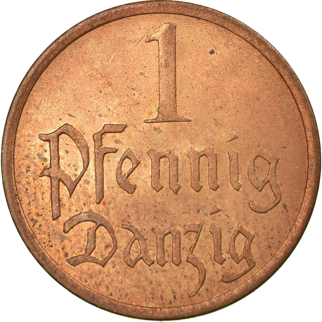 Coin, DANZIG, Pfennig, 1937, Warsaw, AU(55-58), Bronze, KM:140