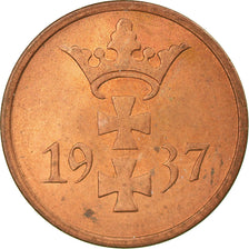 Coin, DANZIG, Pfennig, 1937, Warsaw, AU(55-58), Bronze, KM:140