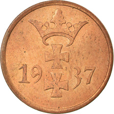Coin, DANZIG, Pfennig, 1937, Warsaw, AU(55-58), Bronze, KM:140