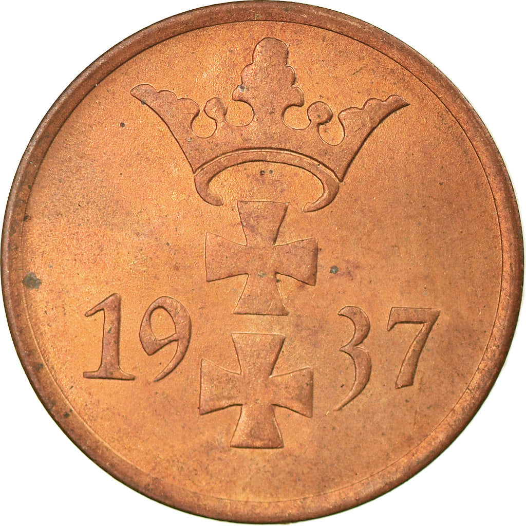 Moneta, DANZICA, Pfennig, 1937, Warsaw, SPL-, Bronzo, KM:140