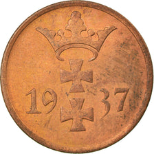 Coin, DANZIG, Pfennig, 1937, Warsaw, AU(55-58), Bronze, KM:140