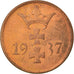 Coin, DANZIG, Pfennig, 1937, Warsaw, AU(55-58), Bronze, KM:140