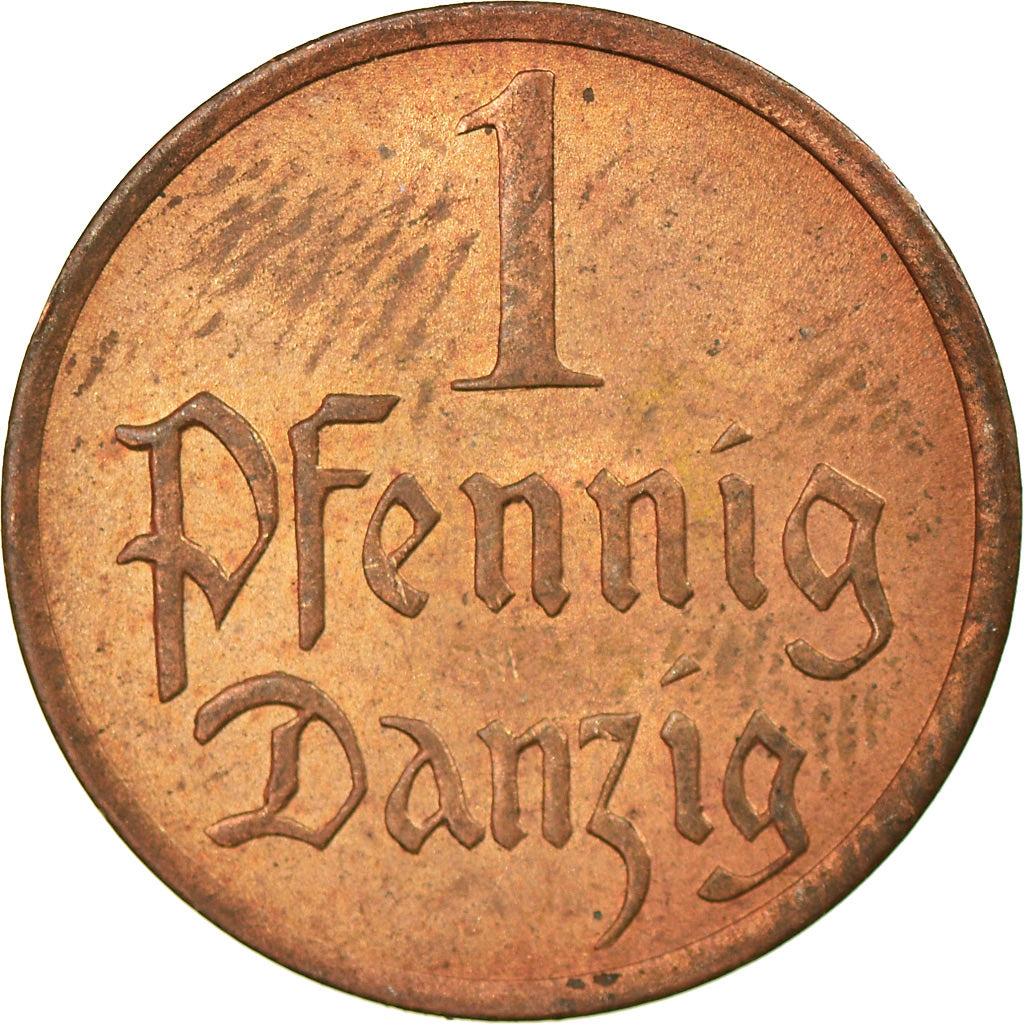 Coin, DANZIG, Pfennig, 1937, Warsaw, AU(55-58), Bronze, KM:140