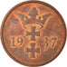 Moneta, DANZIG, 2 Pfennig, 1937, Warsaw, AU(55-58), Bronze, KM:141