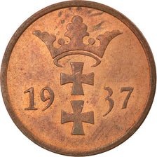 Coin, DANZIG, 2 Pfennig, 1937, Warsaw, AU(55-58), Bronze, KM:141