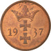 Coin, DANZIG, 2 Pfennig, 1937, Warsaw, AU(55-58), Bronze, KM:141
