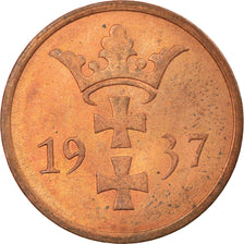 Moneta, DANZIG, 2 Pfennig, 1937, Warsaw, AU(55-58), Bronze, KM:141