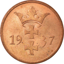 Moneta, DANZIG, 2 Pfennig, 1937, Warsaw, AU(55-58), Bronze, KM:141