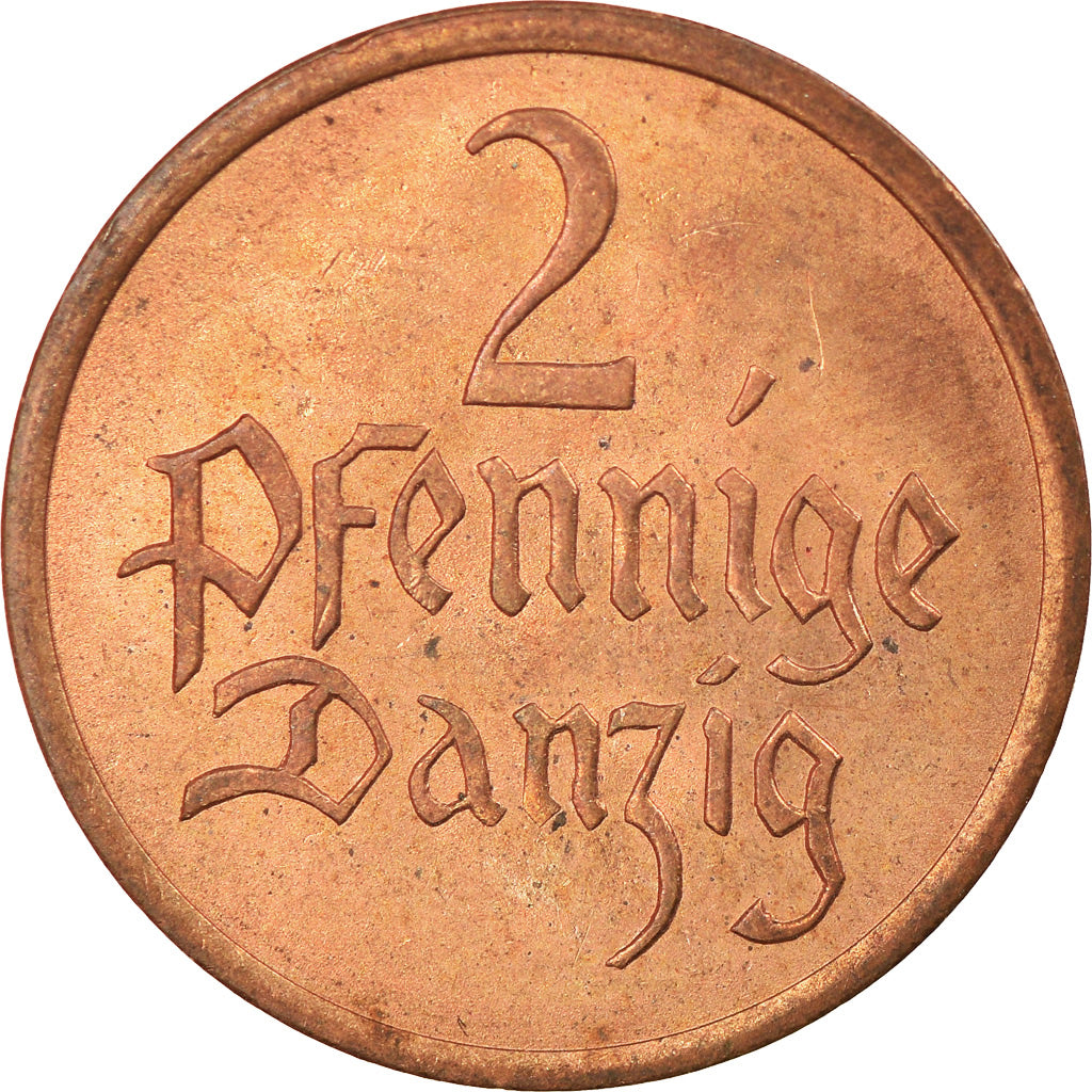 Moneta, DANZIG, 2 Pfennig, 1937, Warsaw, AU(55-58), Bronze, KM:141