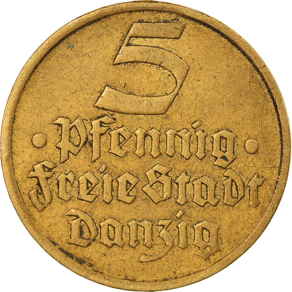 Moneta, DANZIG, 5 Pfennig, 1932, EF(40-45), Aluminium-Brąz, KM:151