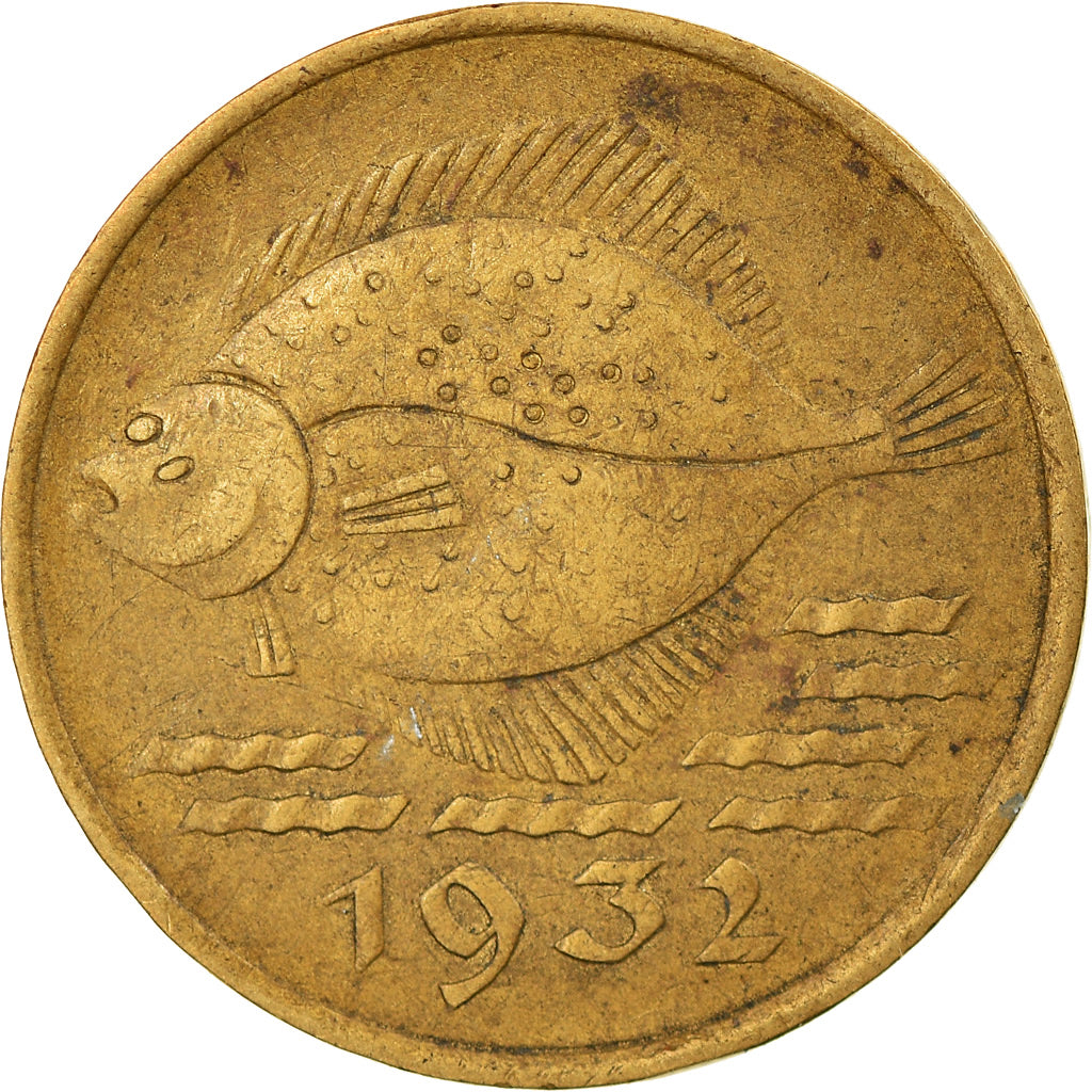 Moneda, DANZIG, 5 Pfennig, 1932, MBC, Aluminio - bronce, KM:151