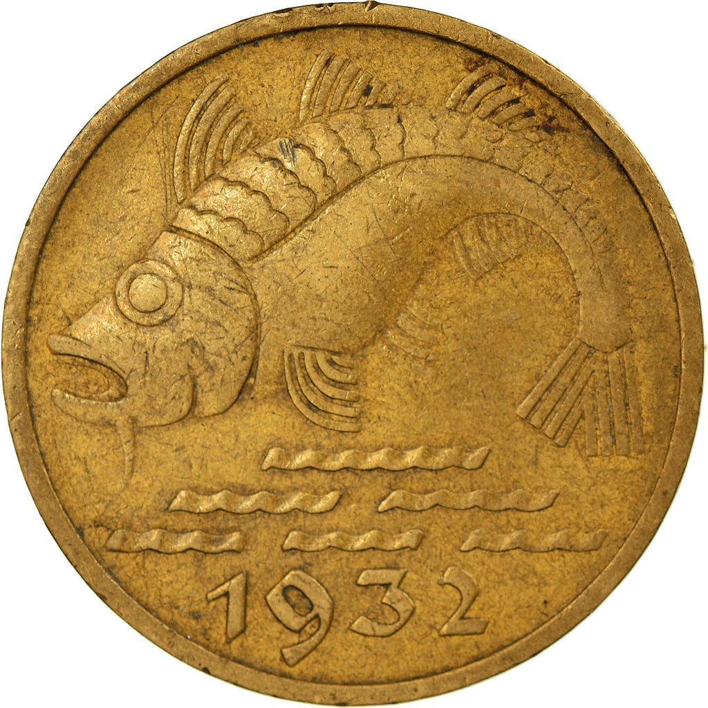 Moneta, DANZIG, 10 Pfennig, 1932, EF(40-45), Aluminium-Brąz, KM:152