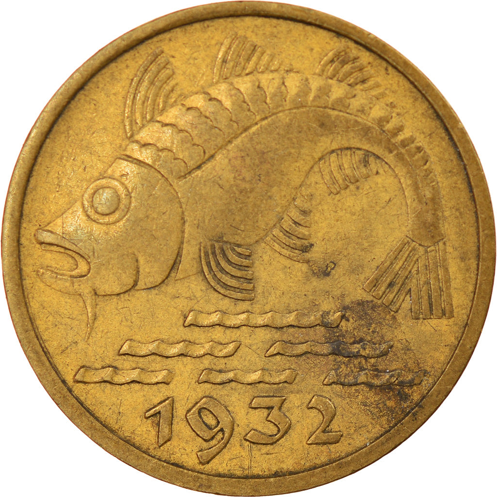 Moneda, DANZIG, 10 Pfennig, 1932, MBC, Aluminio - bronce, KM:152