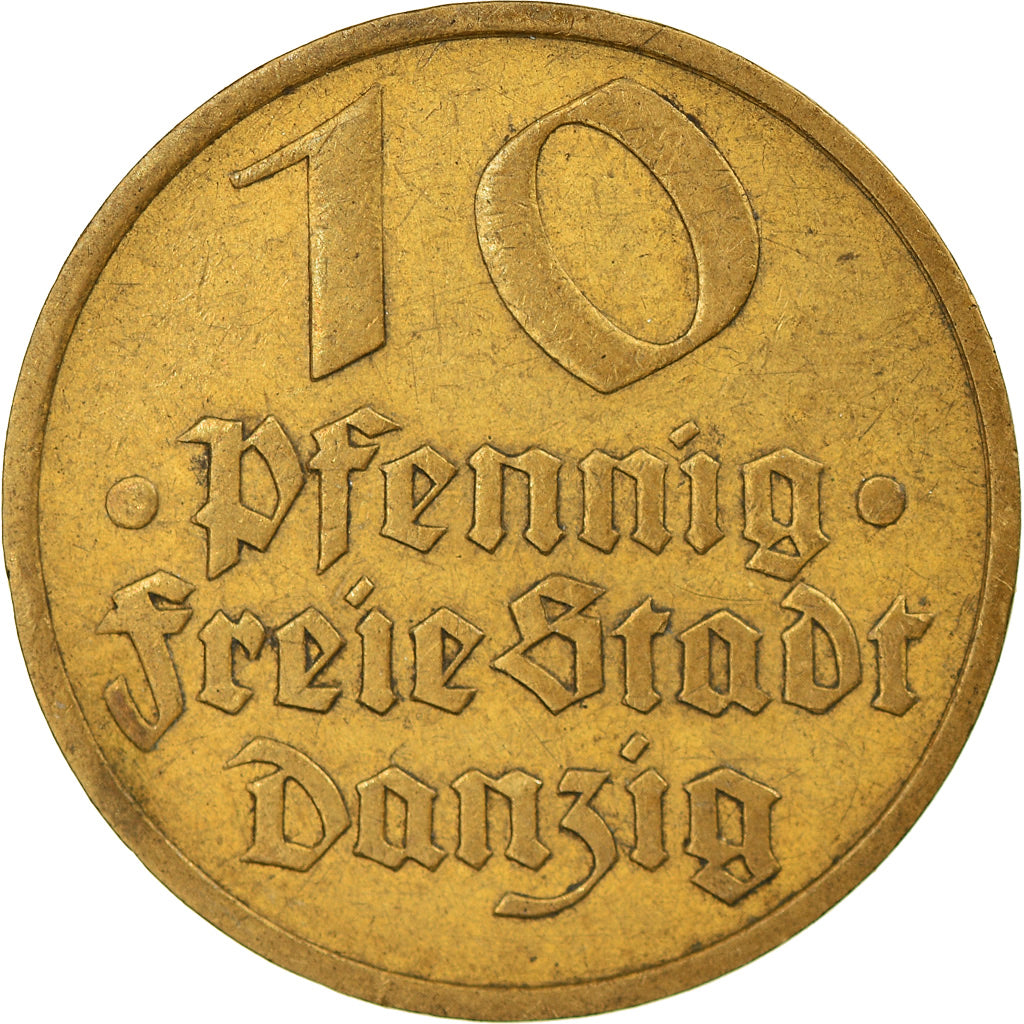 Moneda, DANZIG, 10 Pfennig, 1932, MBC, Aluminio - bronce, KM:152