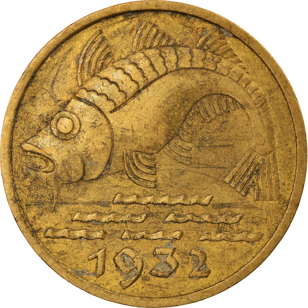 Moneda, DANZIG, 10 Pfennig, 1932, MBC, Aluminio - bronce, KM:152