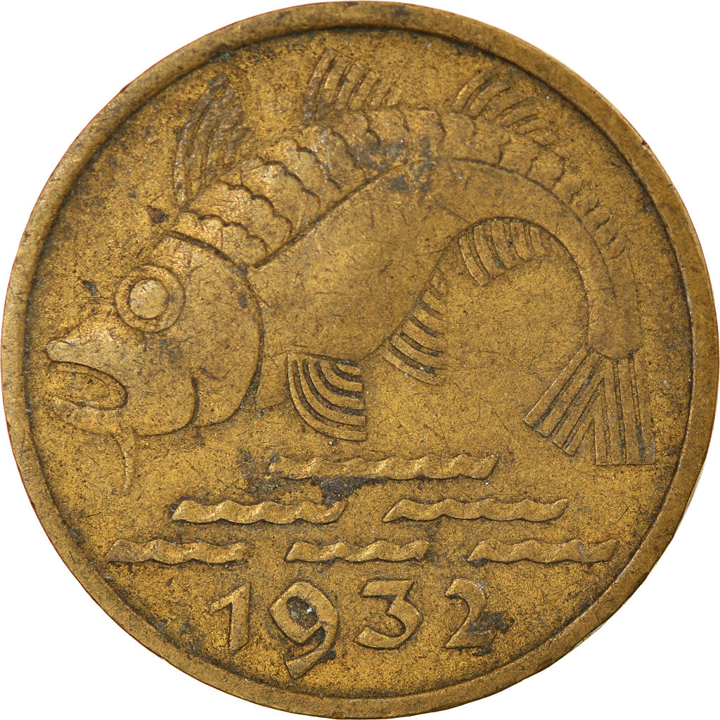 Munten, DANZIG, 10 Pfennig, 1932, ZF, Aluminum-Bronze, KM:152