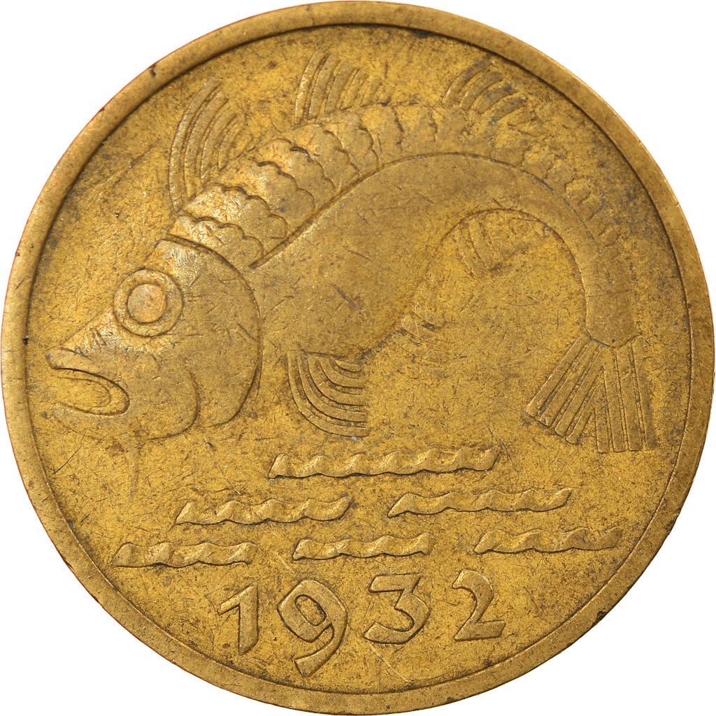 Moneda, DANZIG, 10 Pfennig, 1932, MBC, Aluminio - bronce, KM:152