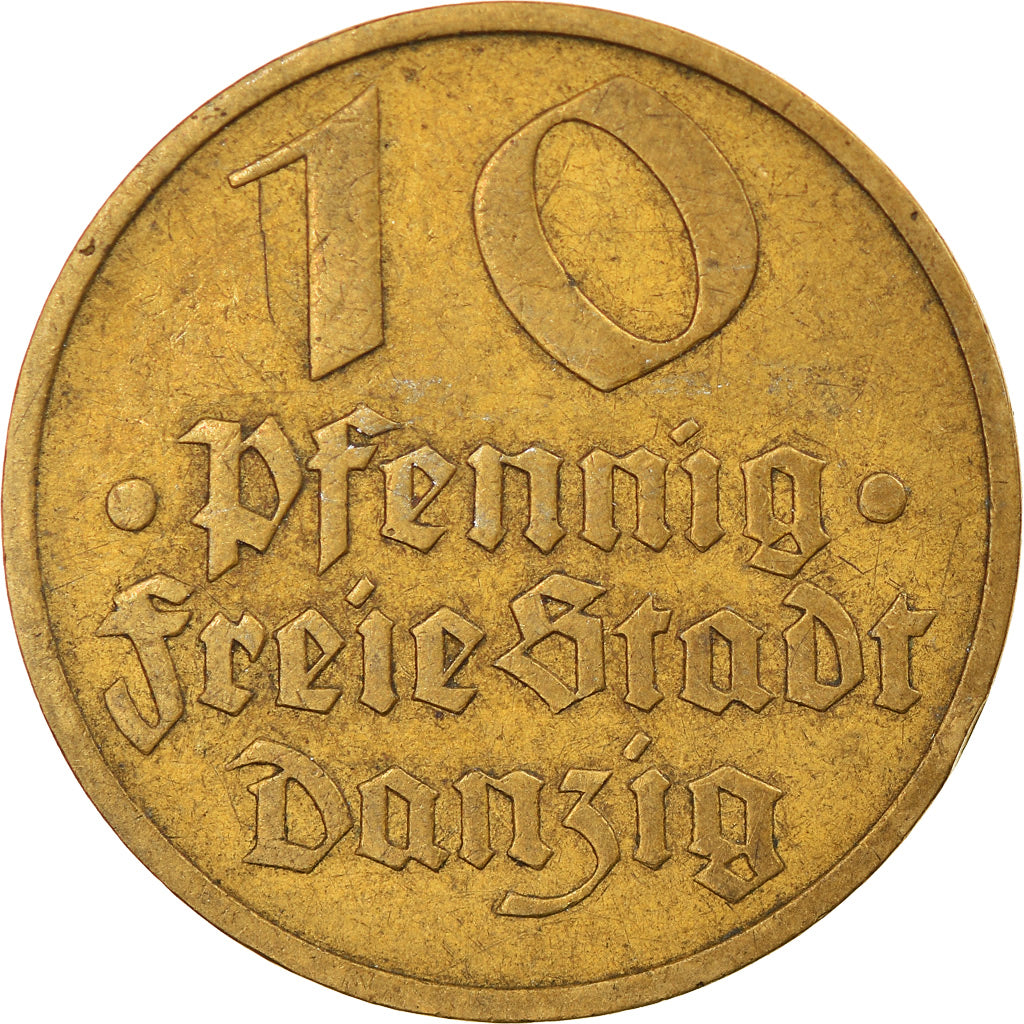 Moneda, DANZIG, 10 Pfennig, 1932, MBC, Aluminio - bronce, KM:152