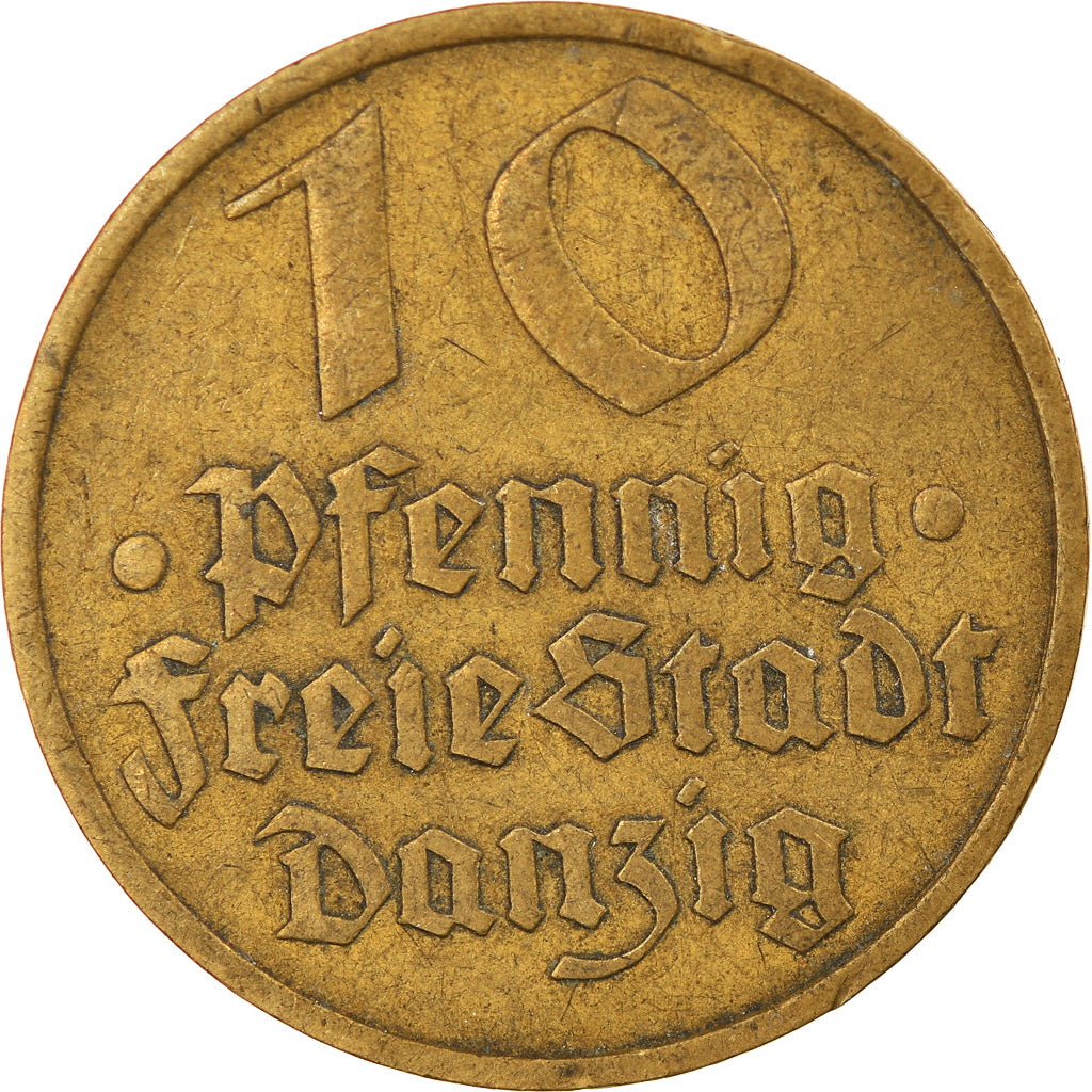 Coin, DANZIG, 10 Pfennig, 1932, EF(40-45), Aluminum-Bronze, KM:152