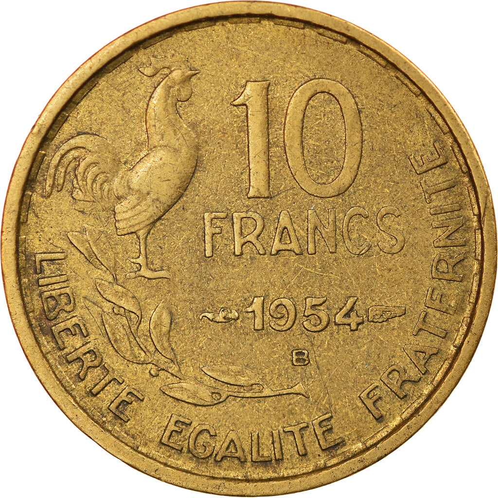 Coin, France, Guiraud, 10 Francs, 1954, Beaumont - Le Roger, EF(40-45)