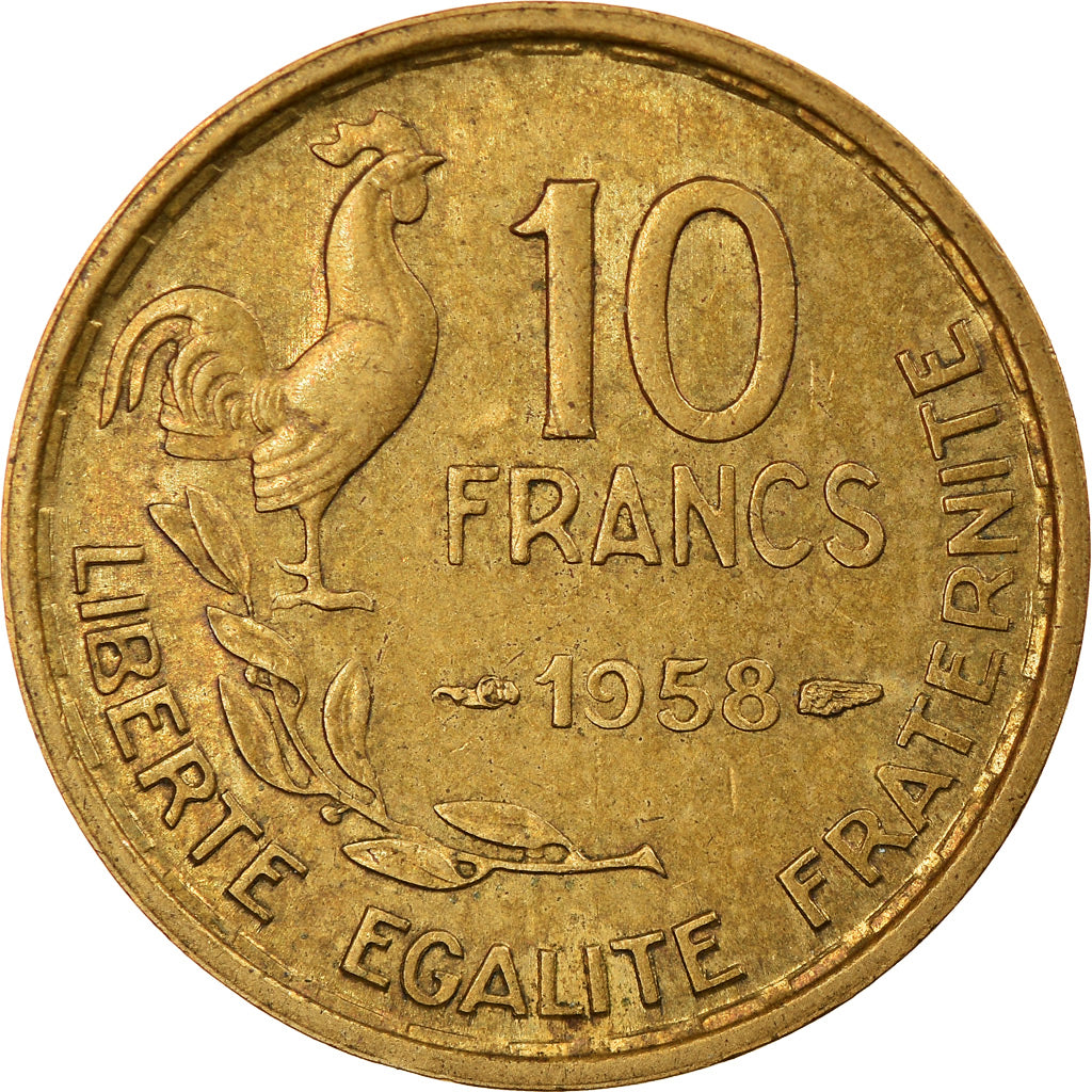 Münze, Frankreich, Guiraud, 10 Francs, 1958, Paris, SS+, Aluminum-Bronze