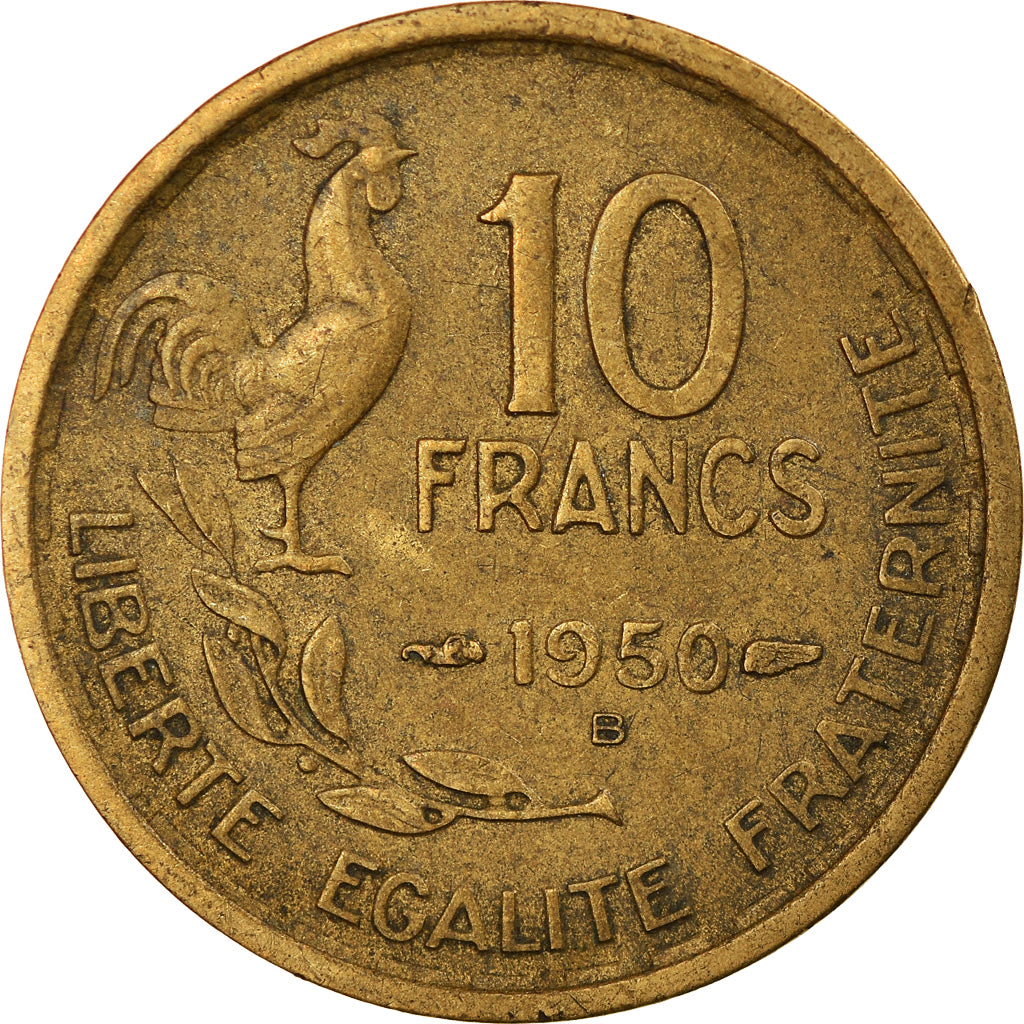 Coin, France, Guiraud, 10 Francs, 1950, Beaumont - Le Roger, EF(40-45)
