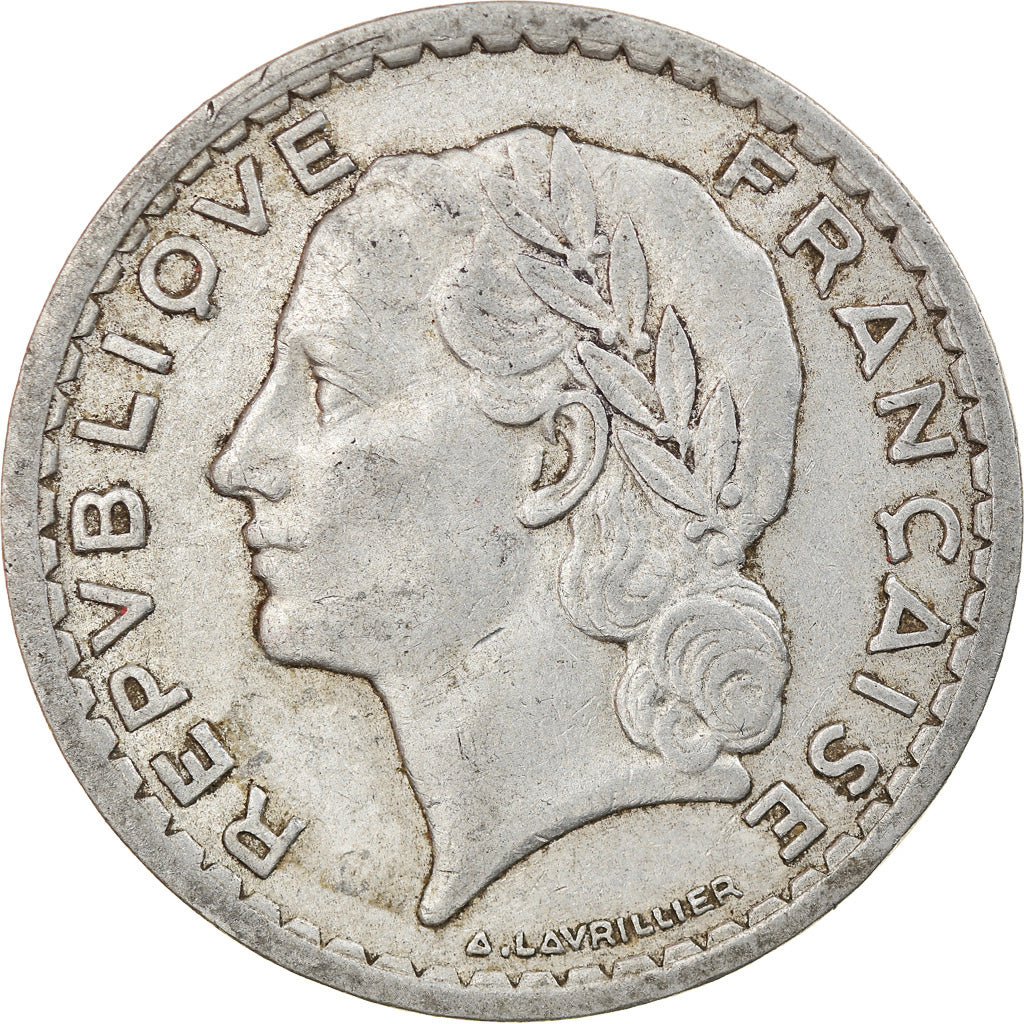 Monnaie, France, Lavrillier, 5 Francs, 1945, Paris, Error Rotaded Die, TTB