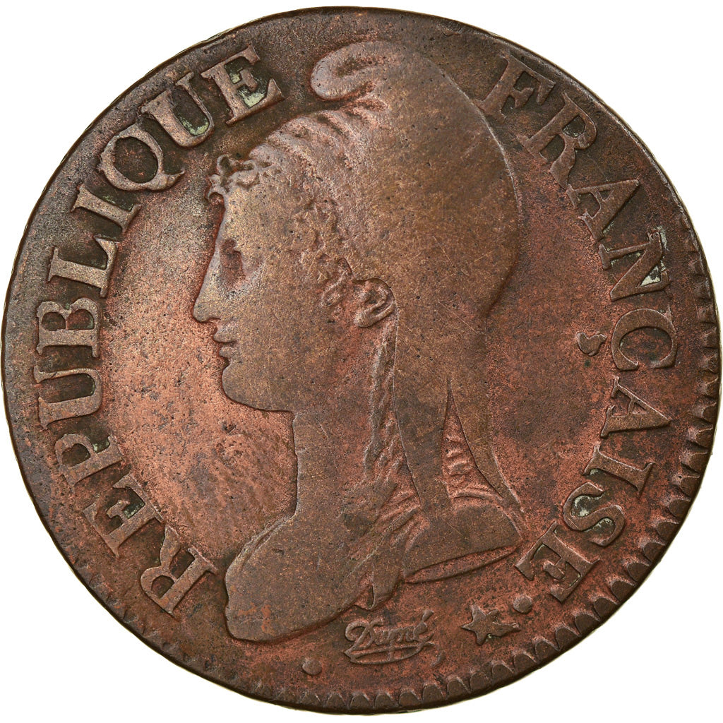 Moneta, Francia, Dupré, 5 Centimes, AN 5, Paris, MB+, Bronzo, KM:635.1
