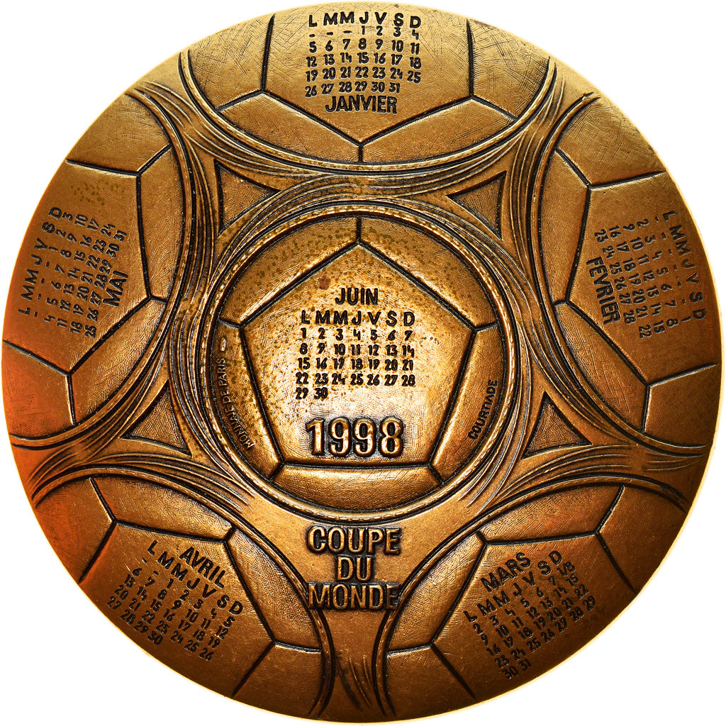 France, Medal, Calendrier Coupe du Monde, Sports & leisure, 1998, MDP