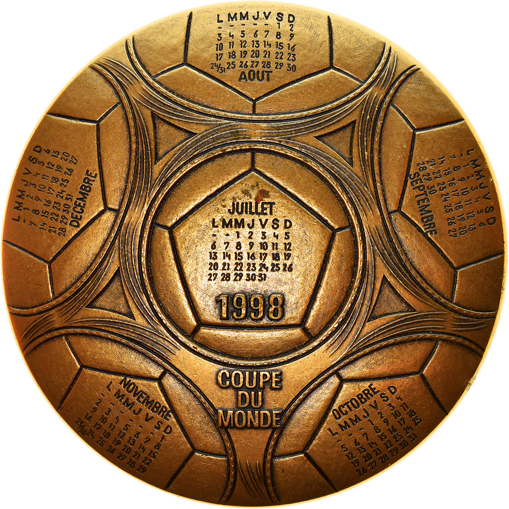 France, Medal, Calendrier Coupe du Monde, Sports & leisure, 1998, MDP
