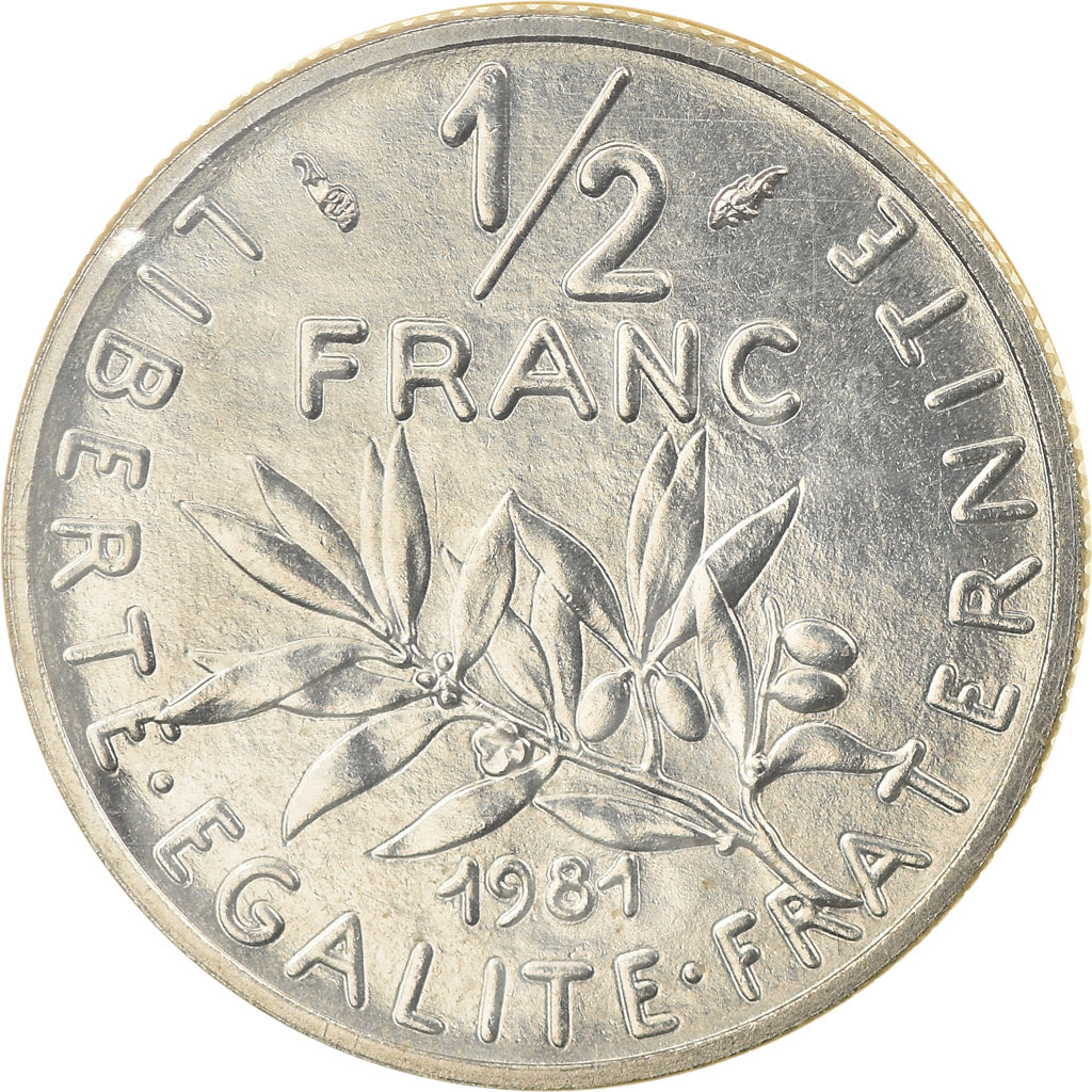 Coin, France, Semeuse, 1/2 Franc, 1981, Paris, FDC, MS(65-70), Nickel, KM:931.1