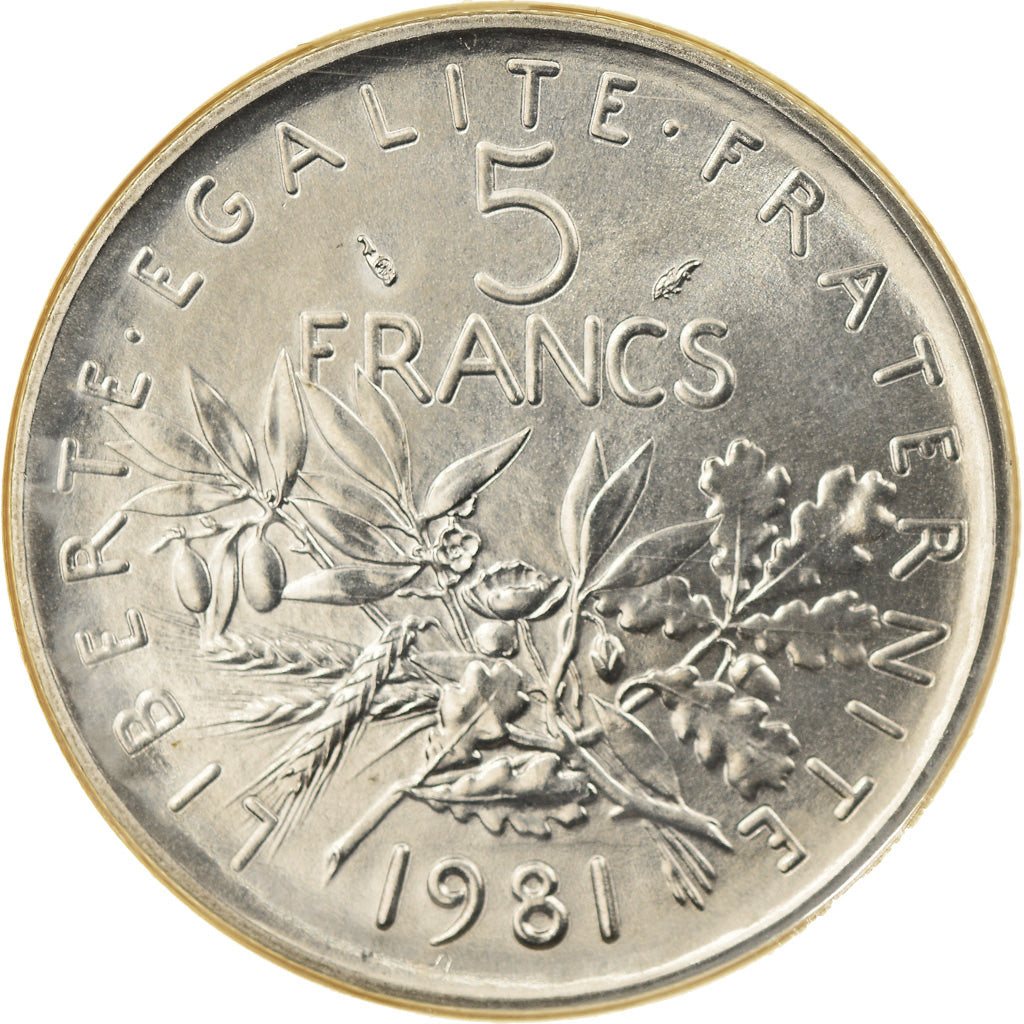 Coin, France, Semeuse, 5 Francs, 1981, Paris, FDC, MS(65-70), Nickel Clad