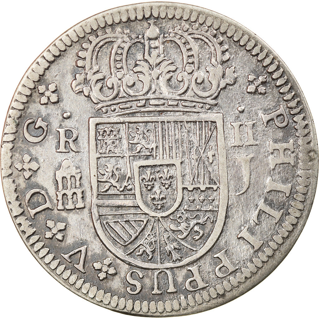 Moneda, España, Philip V, 2 Reales, 1719, Segovia, MBC, Plata, KM:297