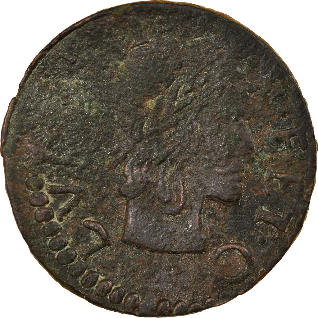 Moneda, España, CATALONIA, Louis XIII, Seiseno, 1641, Tarrega, BC+, Cobre