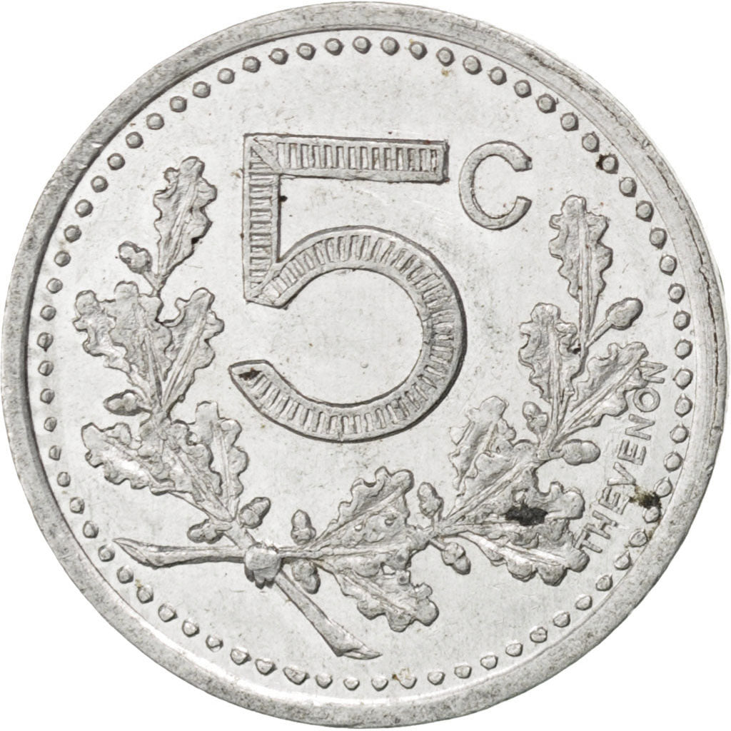 France, 5 Centimes, 1921, AU(50-53), Aluminium, Elie #10.1, 0.95