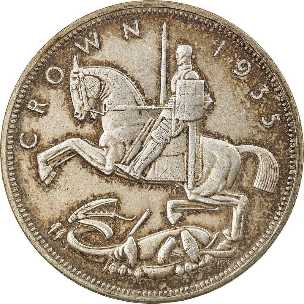 Coin, Great Britain, George V, Crown, 1935, AU(55-58), Silver, KM:842