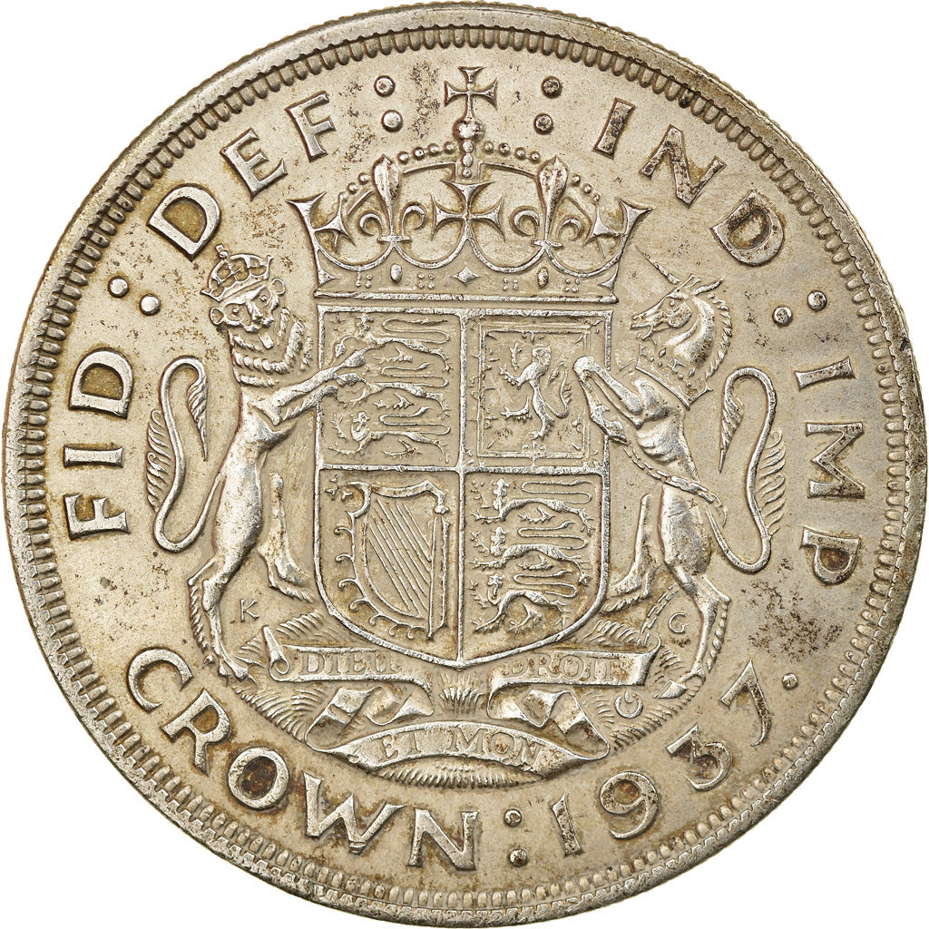 Coin, Great Britain, George VI, Crown, 1937, AU(50-53), Silver, KM:857