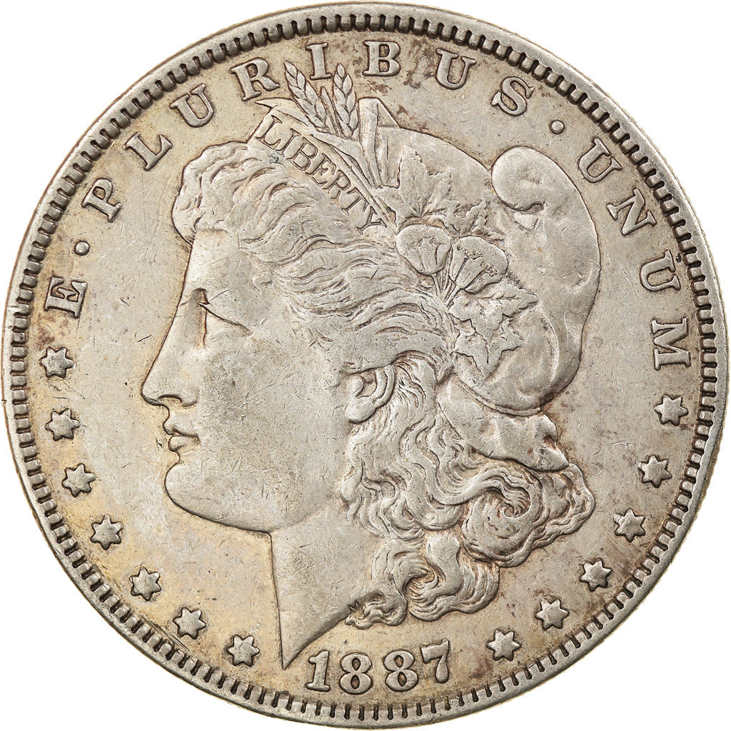 Coin, United States, Morgan Dollar, Dollar, 1887, U.S. Mint, Philadelphia
