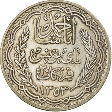 Coin, Tunisia, Ahmad Pasha Bey, 20 Francs, 1934, Paris, EF(40-45), Silver