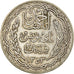 Coin, Tunisia, Ahmad Pasha Bey, 20 Francs, 1934, Paris, EF(40-45), Silver
