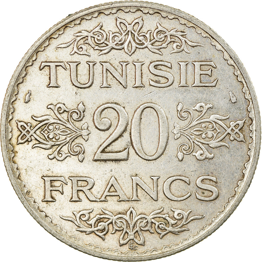 Monnaie, Tunisie, Ahmad Pasha Bey, 20 Francs, 1934, Paris, TTB+, Argent, KM:263