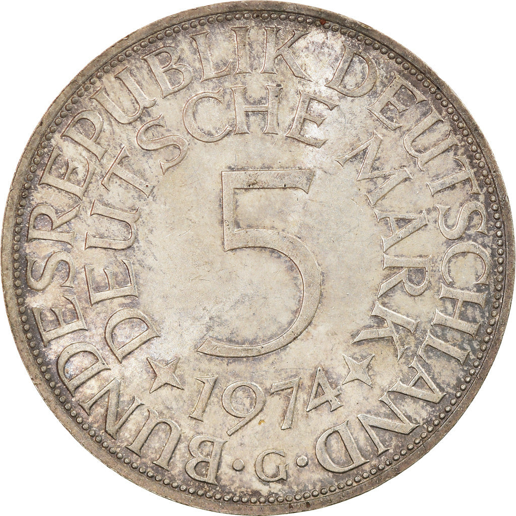 Monnaie, République fédérale allemande, 5 Mark, 1974, Karlsruhe, SUP, Argent