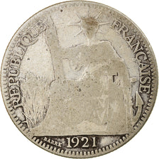 Coin, Indochine, 10 Cent, 1921, Paris, VF(20-25), Silver, Lecompte:162