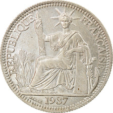 Coin, FRENCH INDO-CHINA, 10 Cents, 1937, Paris, MS(60-62), Silver, KM:16.2