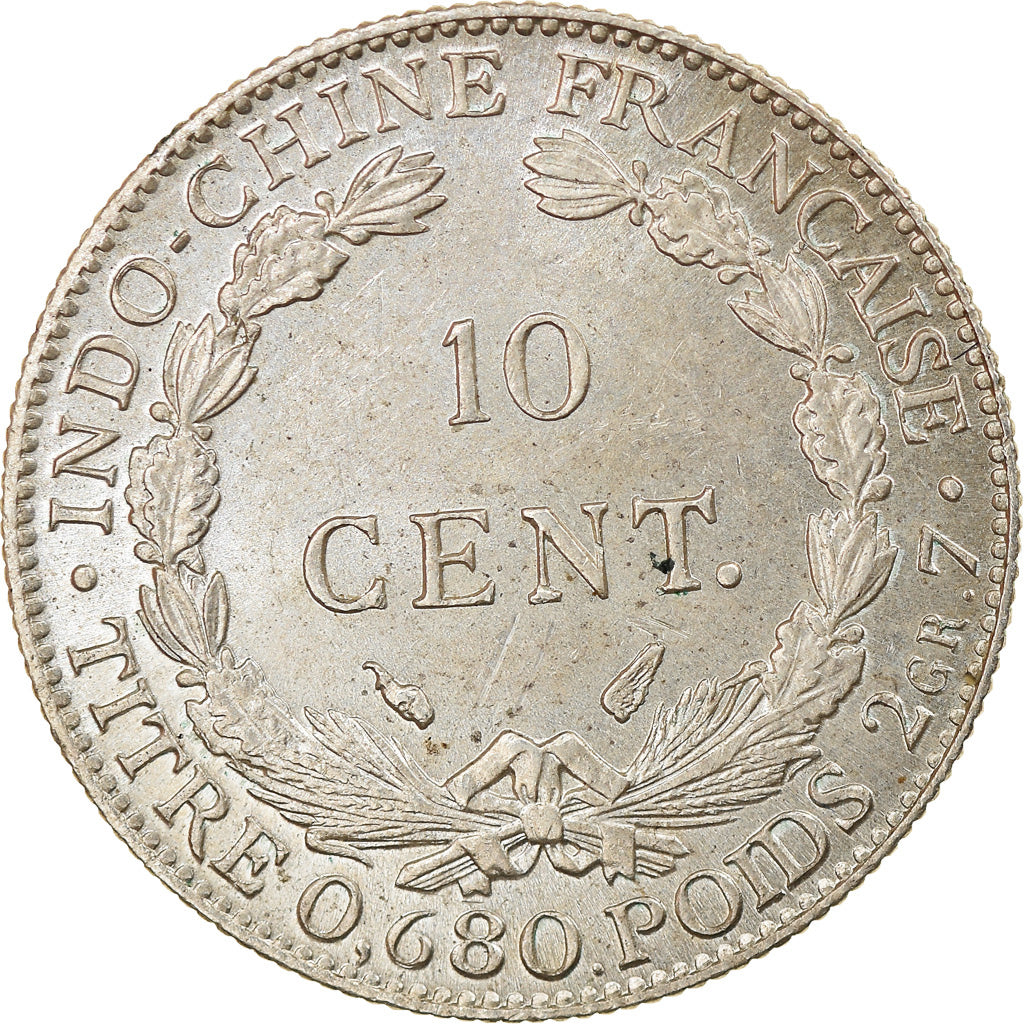 Coin, FRENCH INDO-CHINA, 10 Cents, 1937, Paris, MS(60-62), Silver, KM:16.2