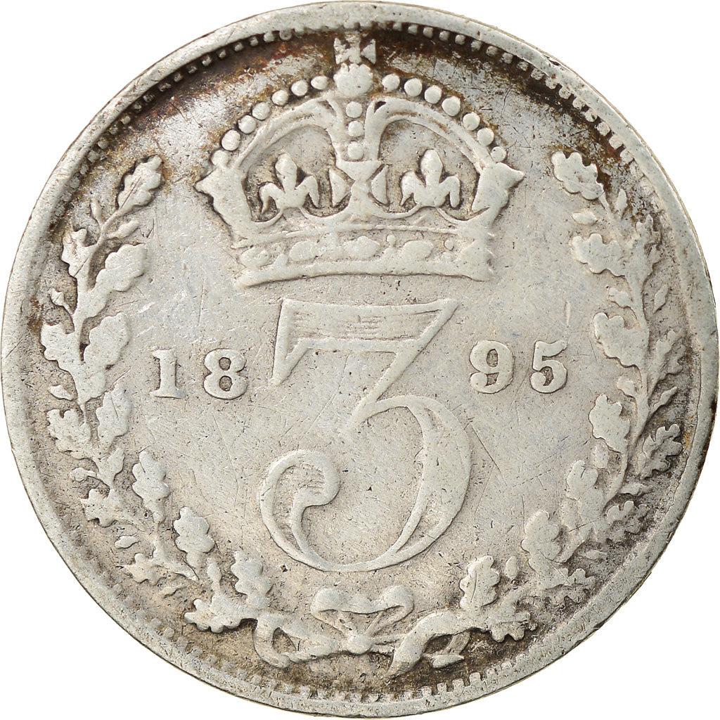 Coin, Great Britain, Victoria, 3 Pence, 1895, VF(30-35), Silver, KM:777