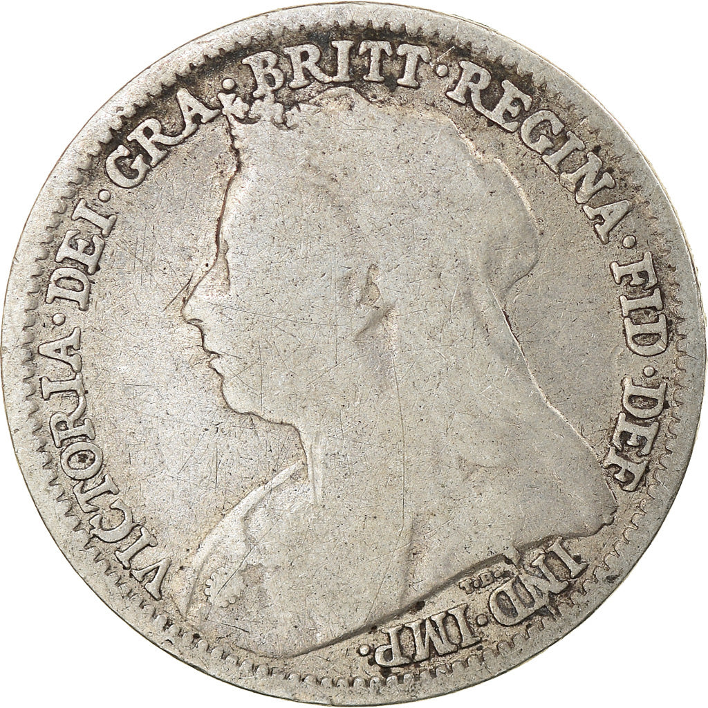 Coin, Great Britain, Victoria, 3 Pence, 1896, VF(20-25), Silver, KM:777