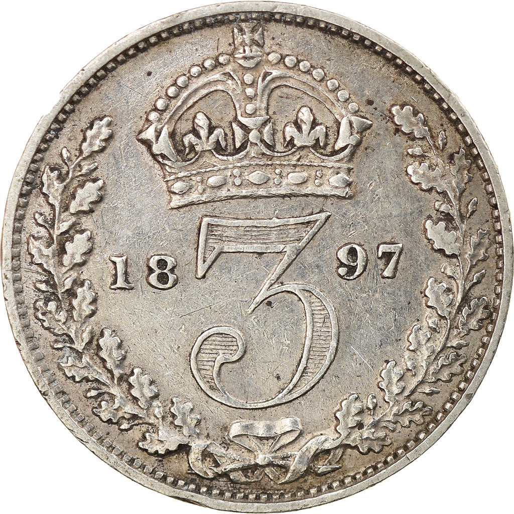 Coin, Great Britain, Victoria, 3 Pence, 1897, EF(40-45), Silver, KM:777