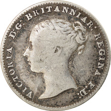 Moneda, Gran Bretaña, Victoria, 3 Pence, 1859, BC+, Plata, KM:730